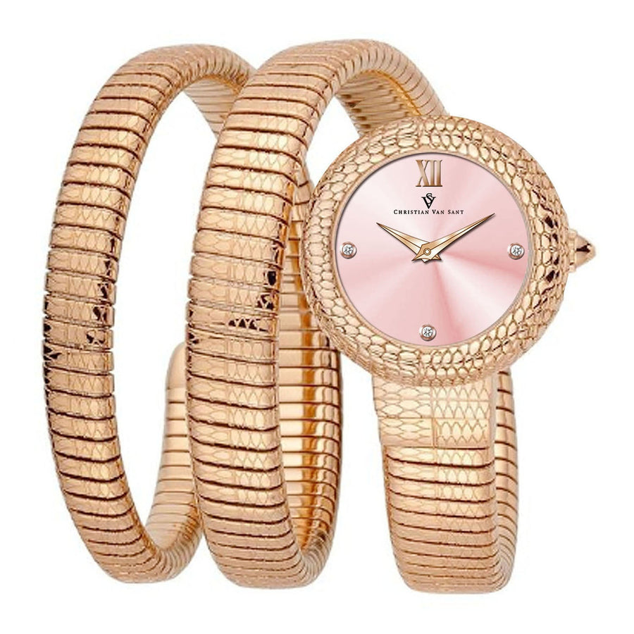 Christian Van Sant Stainless steel case watch in pink