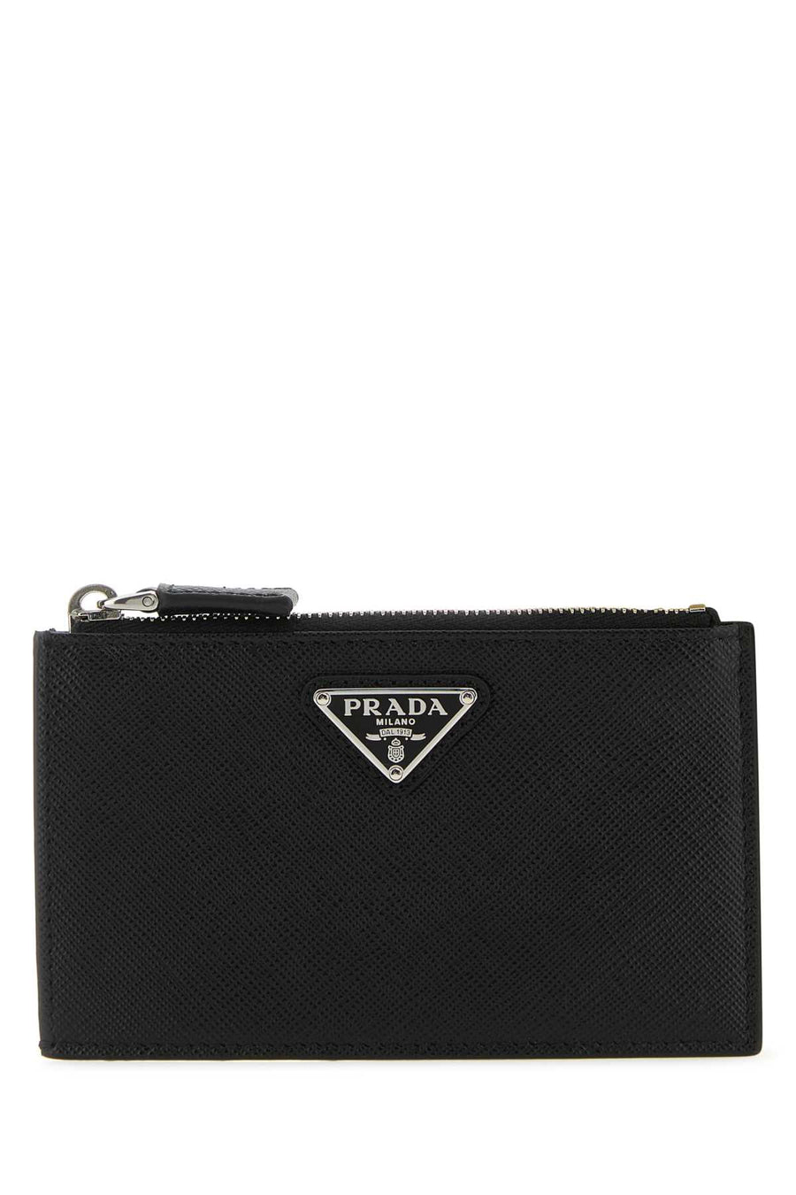 Black Leather Card Holder Nero Portafogli