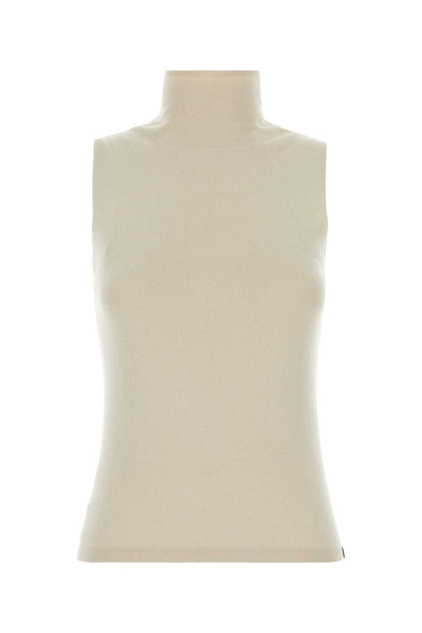 Sand Knit Nâ°502 Vest Bone Exterior: Cotton Cashmere Maglieria