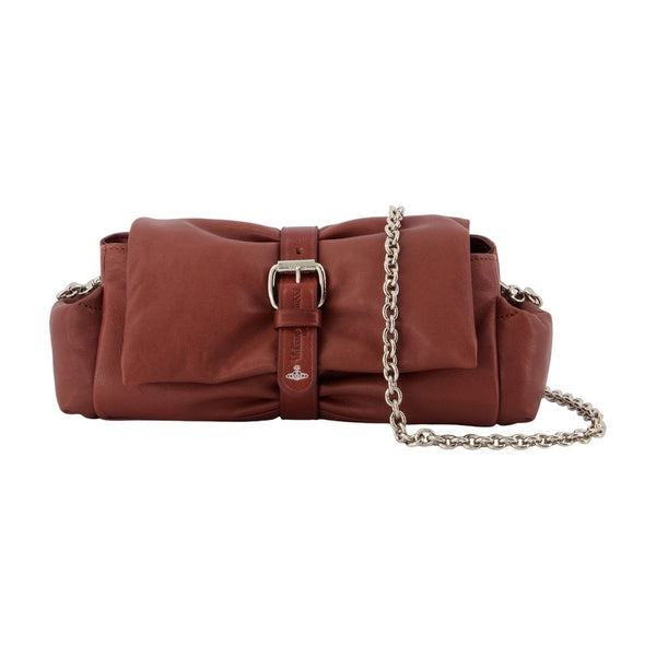 Vivienne Westwood Calfskin clutch in burgundy