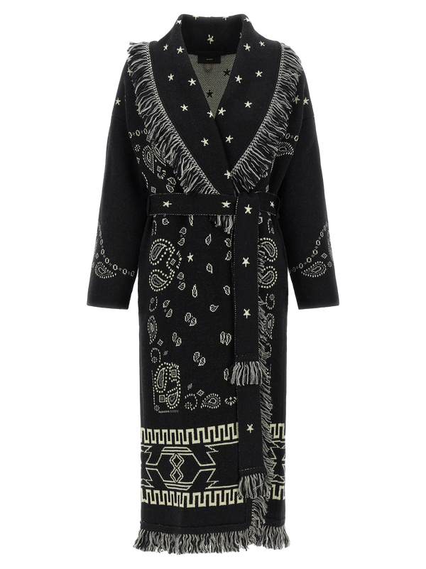 Alanui 100% virgin wool coat in black