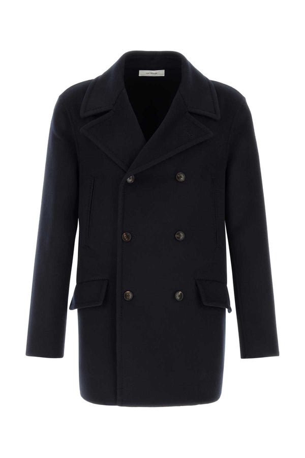 Navy Blue Wool Blend Coat Darknavy Cappotti