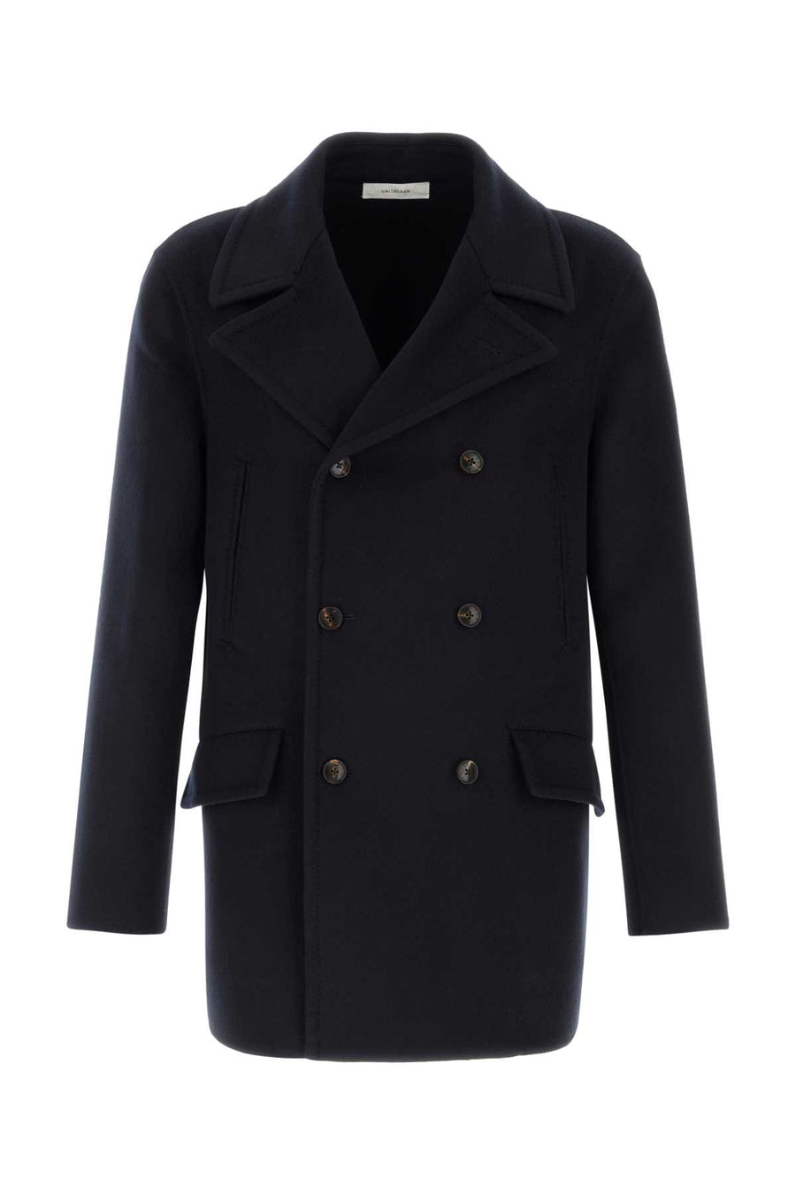 Navy Blue Wool Blend Coat Darknavy Cappotti