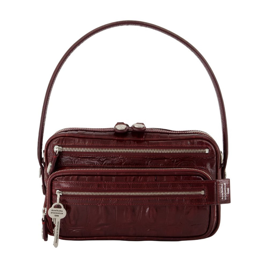 Acne Studios Calfskin shoulder bag in burgundy