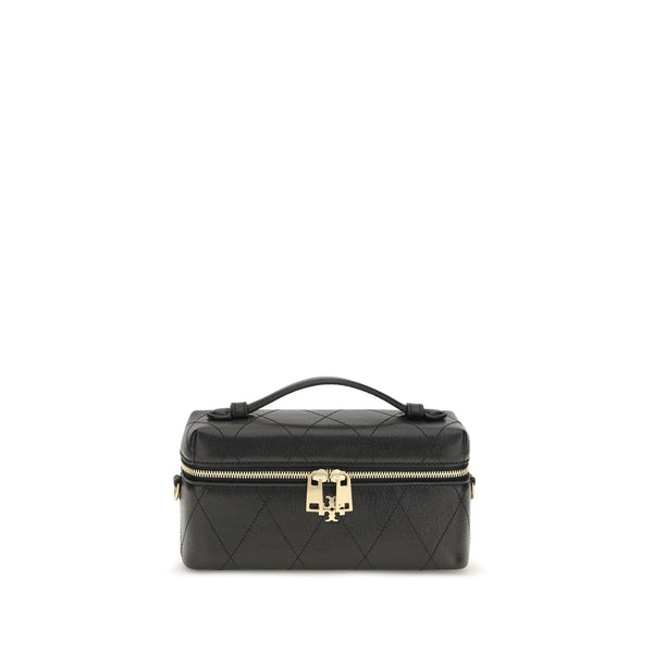 Tory Burch 100% Calf Leather Bos Taurus beauty case in black