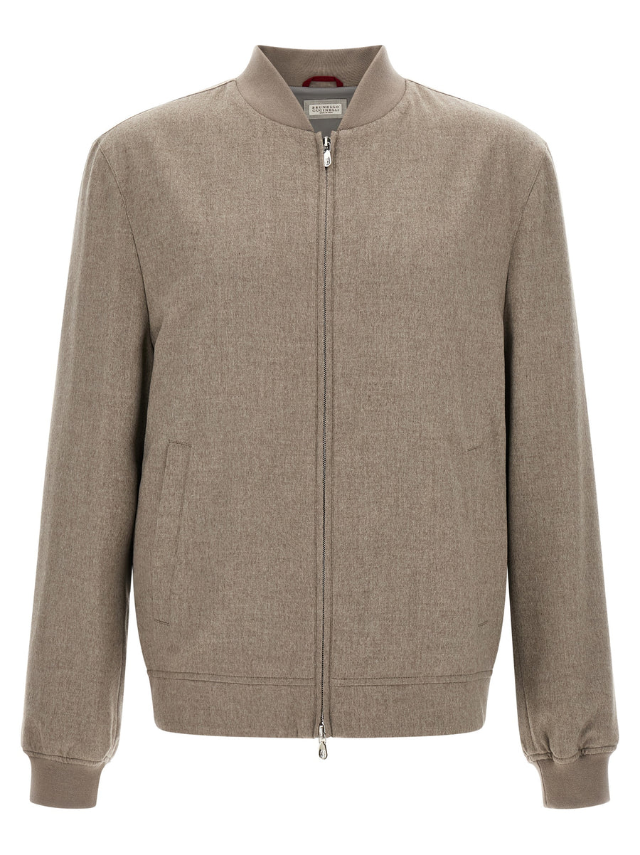 Brunello Cucinelli 100% Cashmere with nylon lining jacket in gray