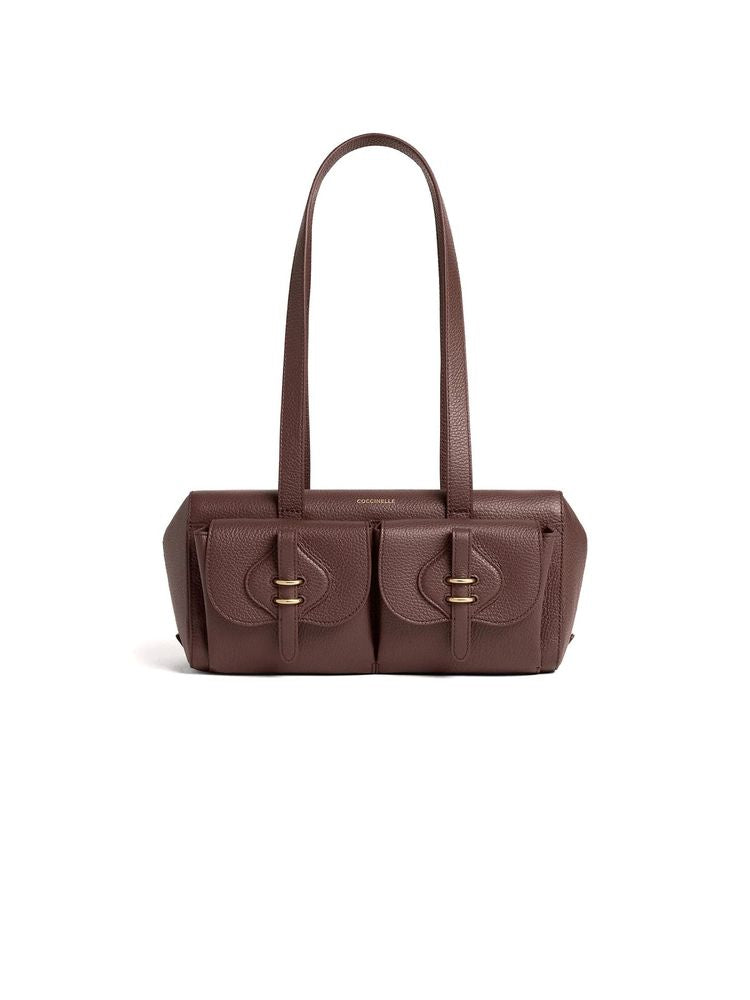 Coccinelle Shoulder Bag Berry Grained Leather / Shoulder-bags