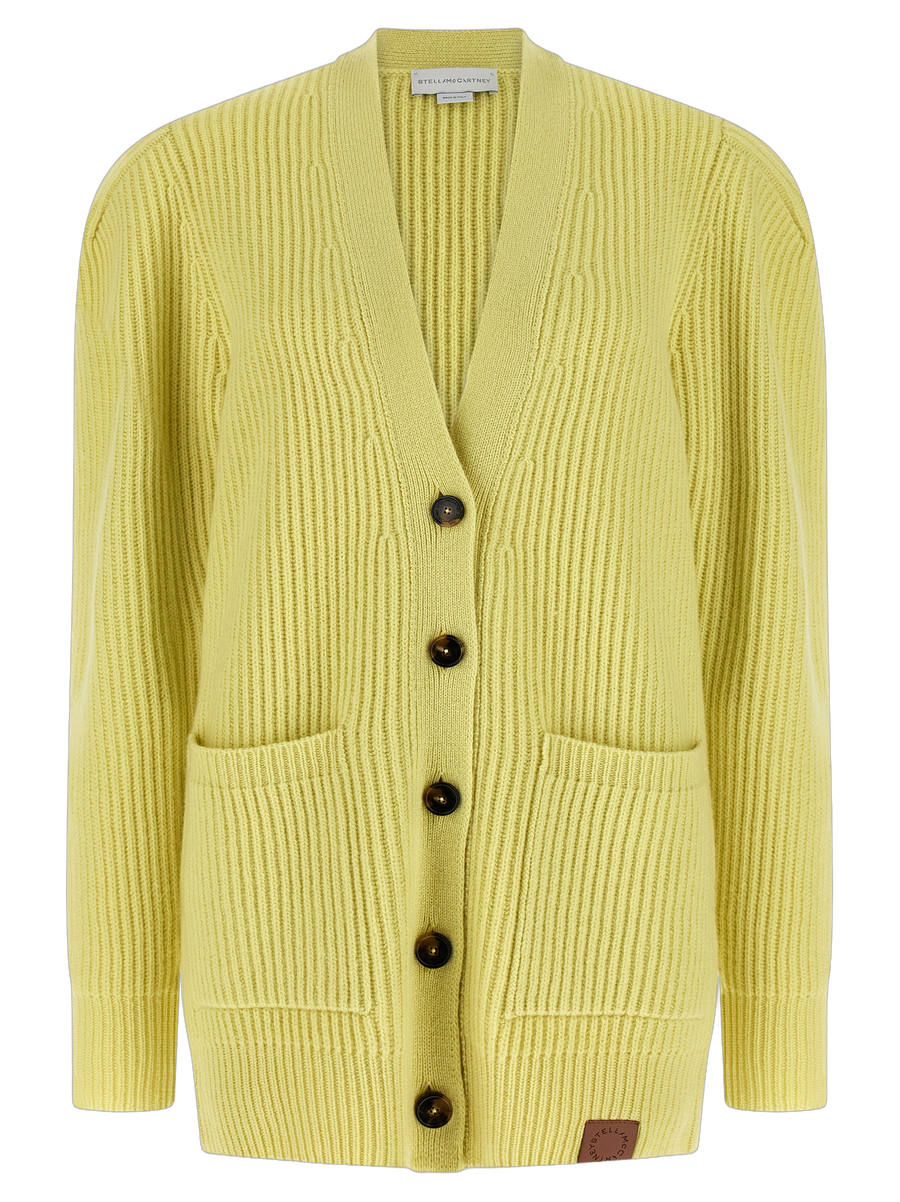 Stella McCartney 100% virgin wool cardigan in yellow