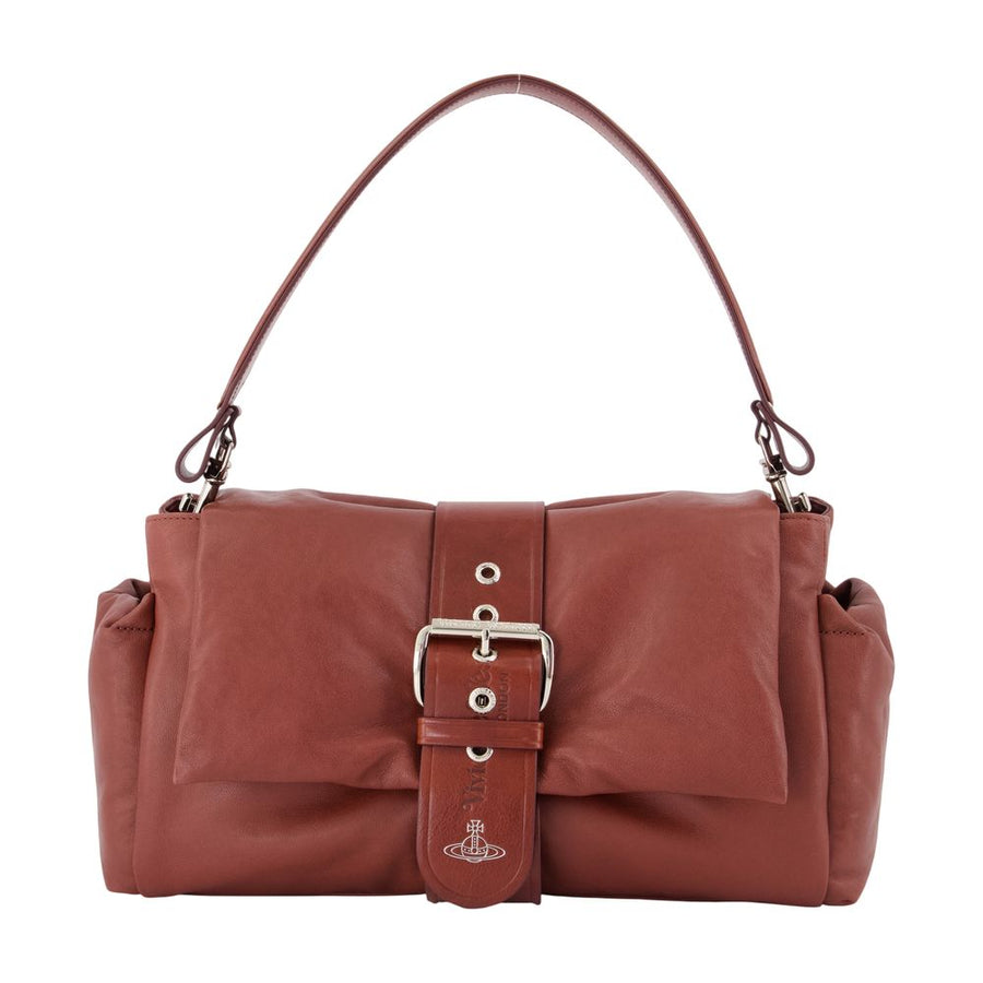 Vivienne Westwood Calfskin shoulder bag in burgundy
