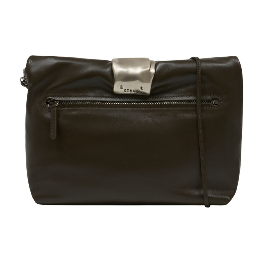 Staud Calfskin clutch in brown