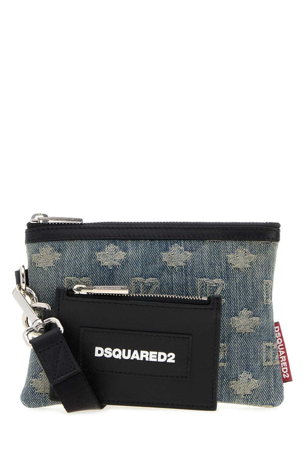 Dsquared2 Exterior: 100% Fabric card case in blue