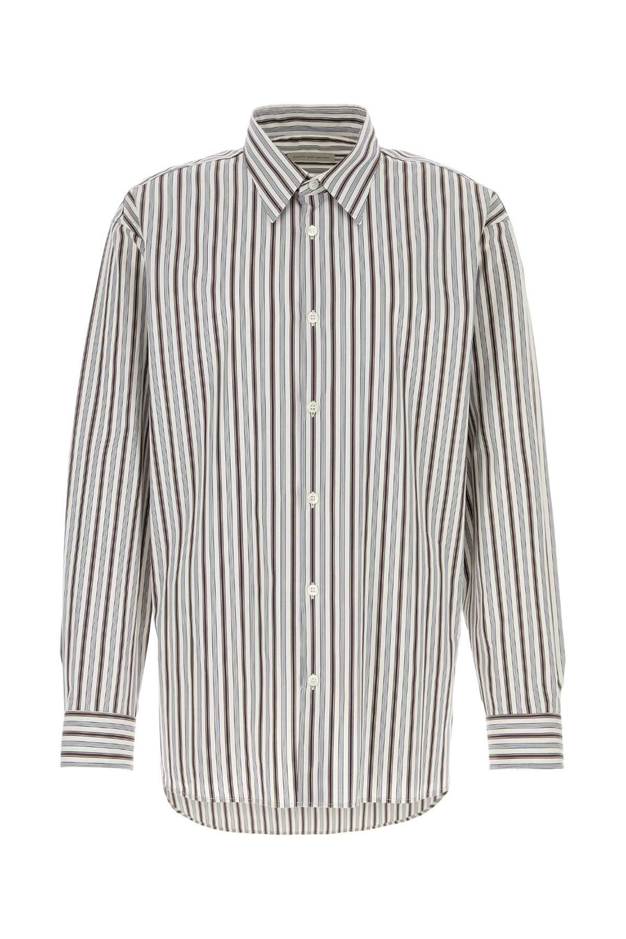 Embroidered Poplin Croom Shirt White Exterior: Cotton Maglie