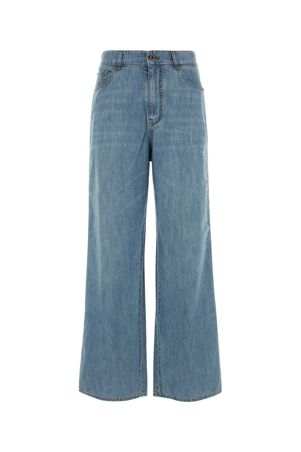 Light Blue Chambray Jeans Azzurro Exterior: Cotton