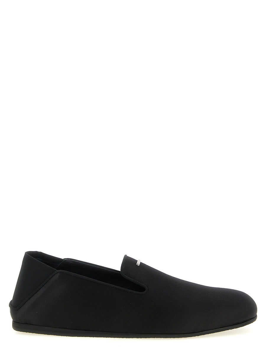 Black Viscose Slip-On Loafers