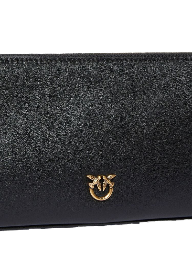 Pinko 100% Goat Leather shoulder bag in black