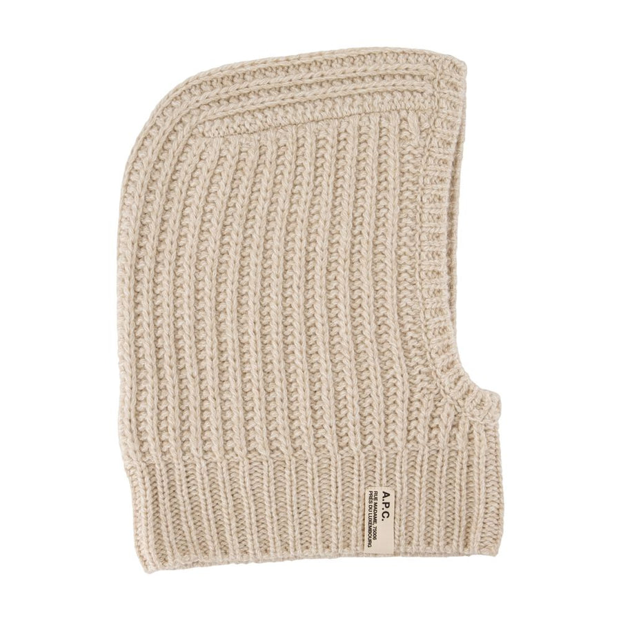 A.P.C. WVBBR-M25120-PBC Wool balaclava in beige