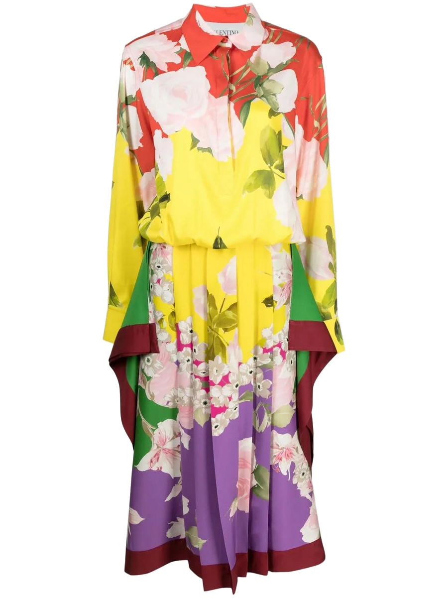 Valentino Stretch silk dress in multicolor