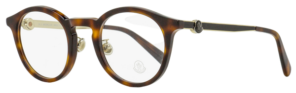 Moncler Round Eyeglasses Ml5175h 052 Dark Havana 49mm Plastic(acetate)/metal