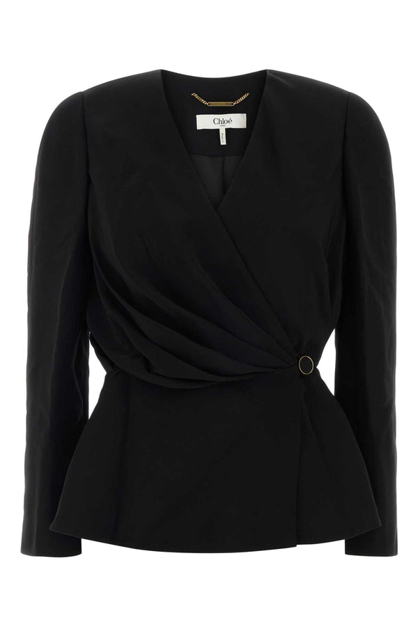 Chloé Exterior: 100% Viscose; Lining: 100% Silk blouse in black