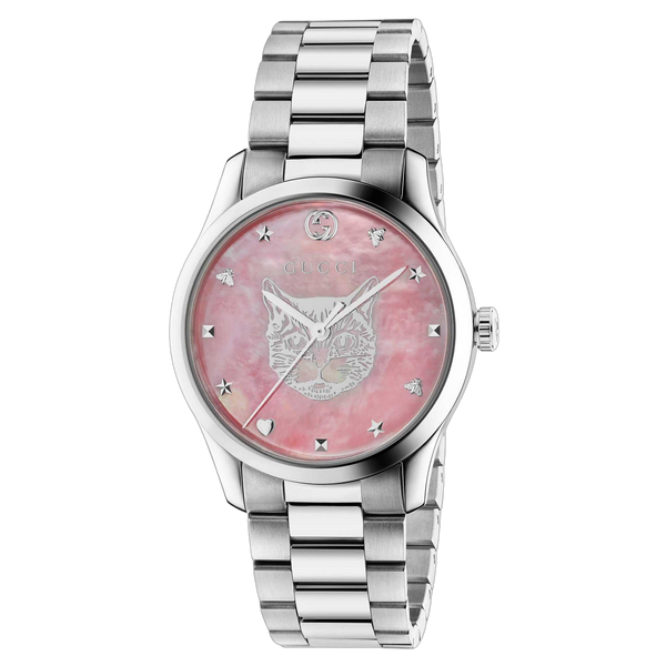 Gucci Stainless steel case watch in pink