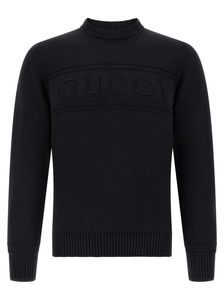Gucci 85% cotton sweater in black