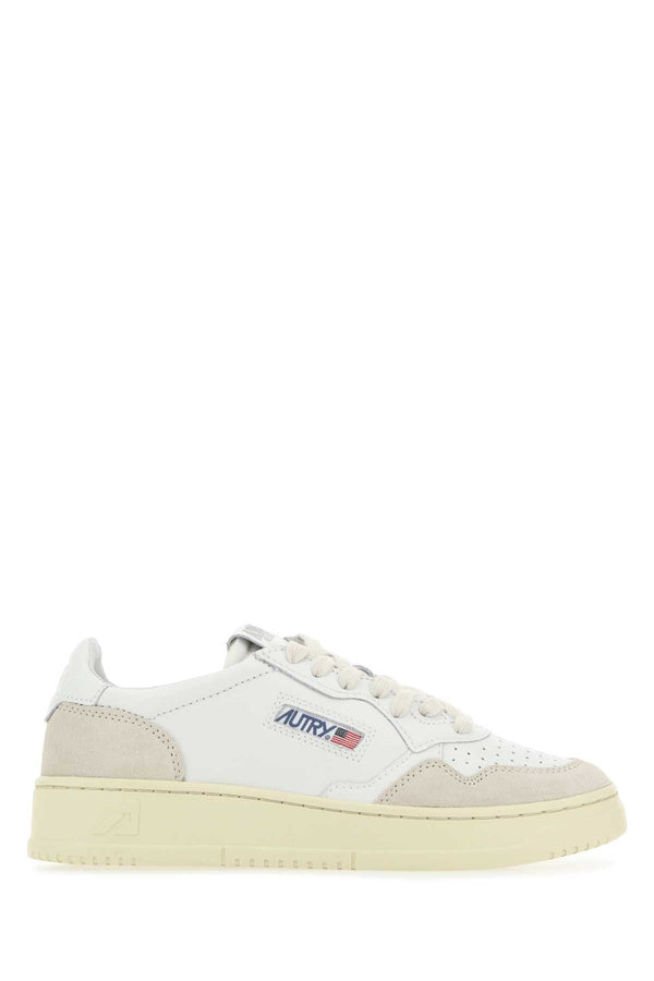 Autry Exterior: 100% Leather sneaker in white
