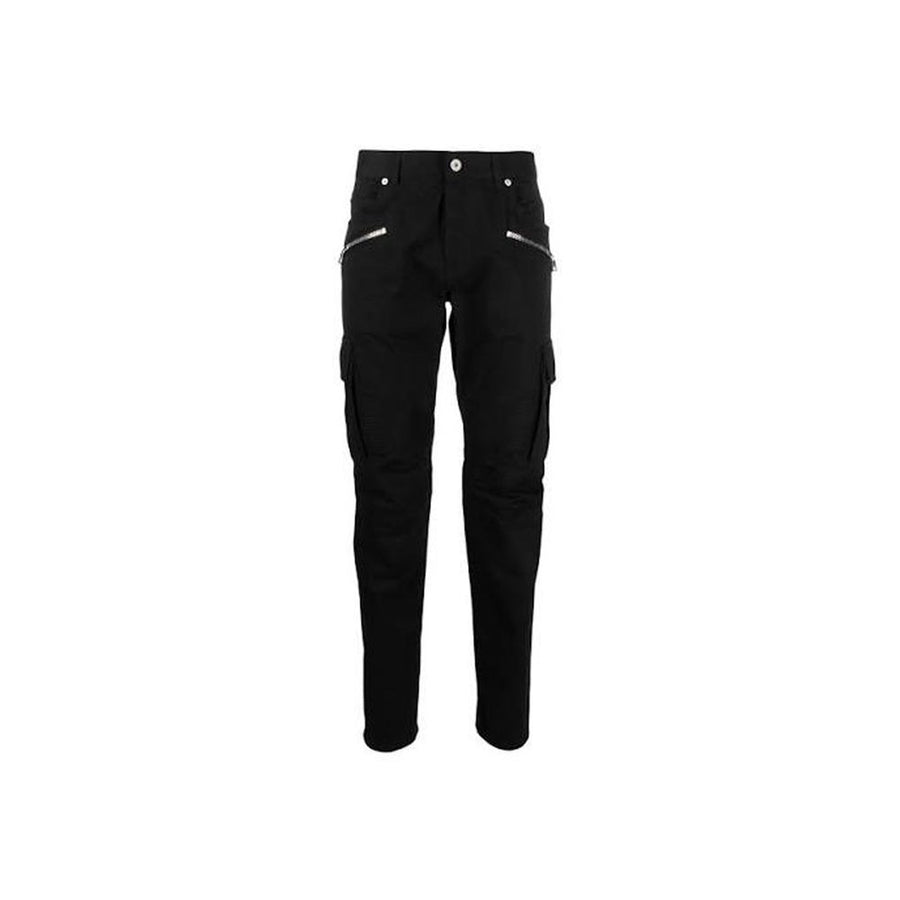 Balmain 96% Cotton cargo pants in black
