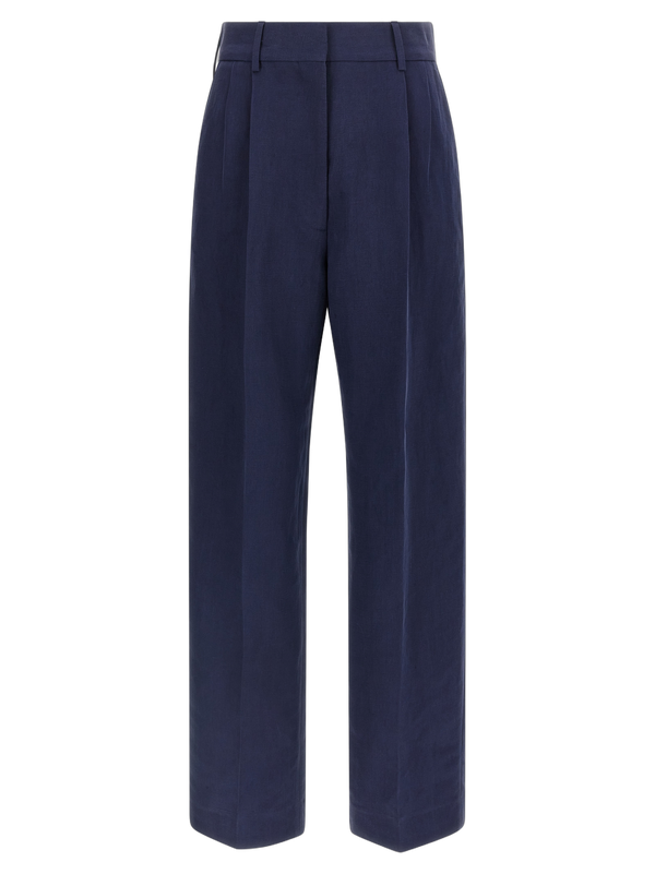 Blazé Milano 59% linen trousers in navy