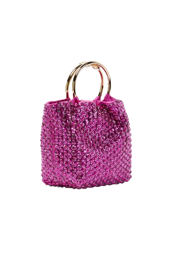 Valentino Garavani 72% viscose bucket bag in pink