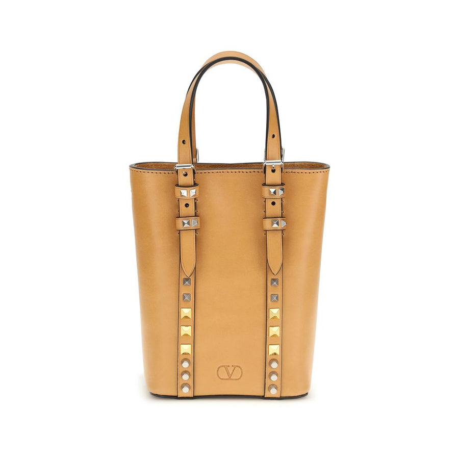 Valentino Garavani 100% Calf Leather Bos Taurus shoulder bag in beige