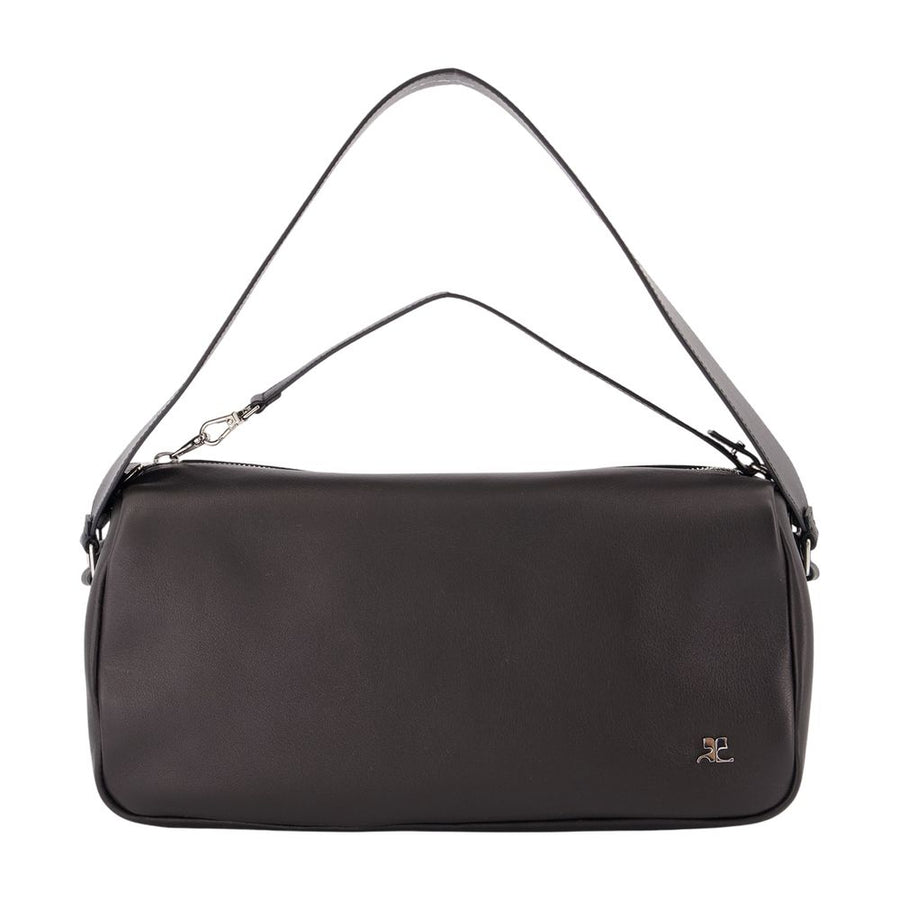 Courreges cowhide shoulder bag in black