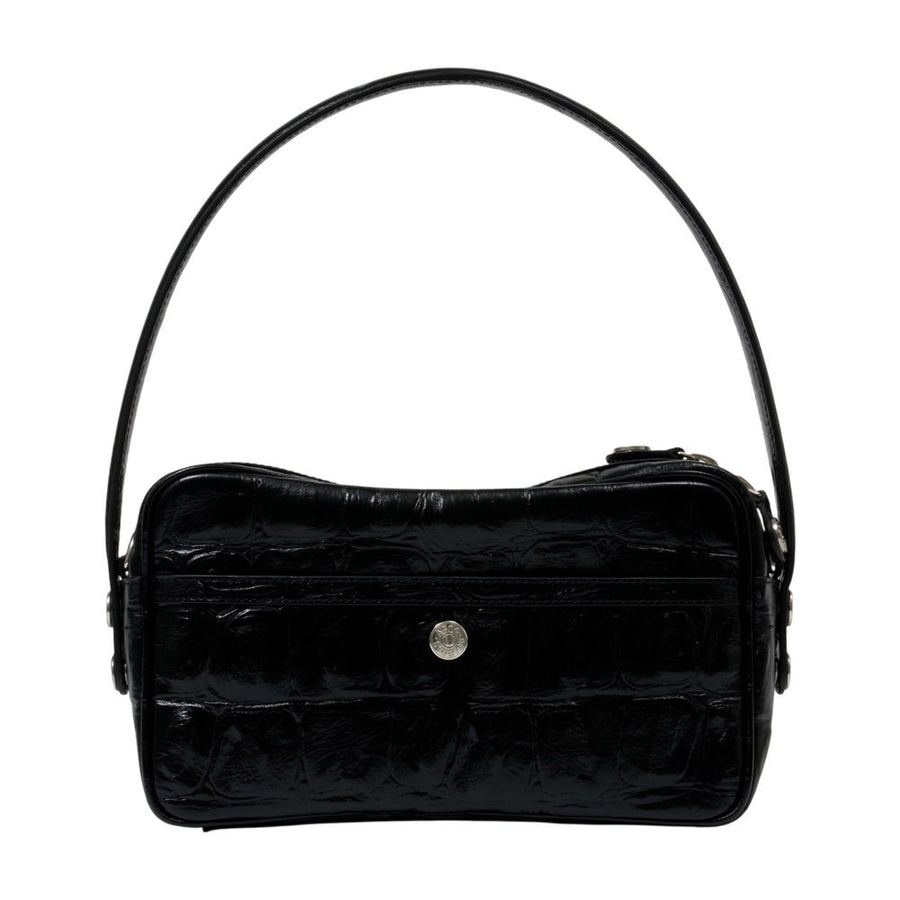 Acne Studios calfskin shoulder bag in black