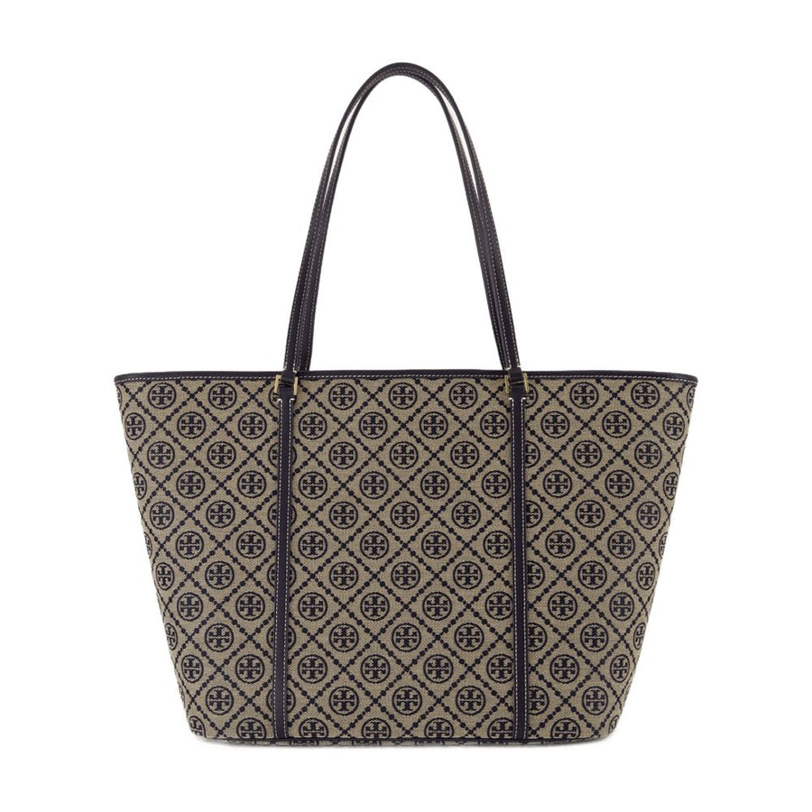 T-Monogram Shopper Bag - Tory Burch Cotton Blue / Totes-shopping-bags