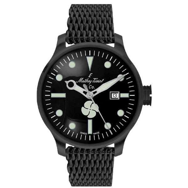Mathey Tissot Stainless steel case watch in black