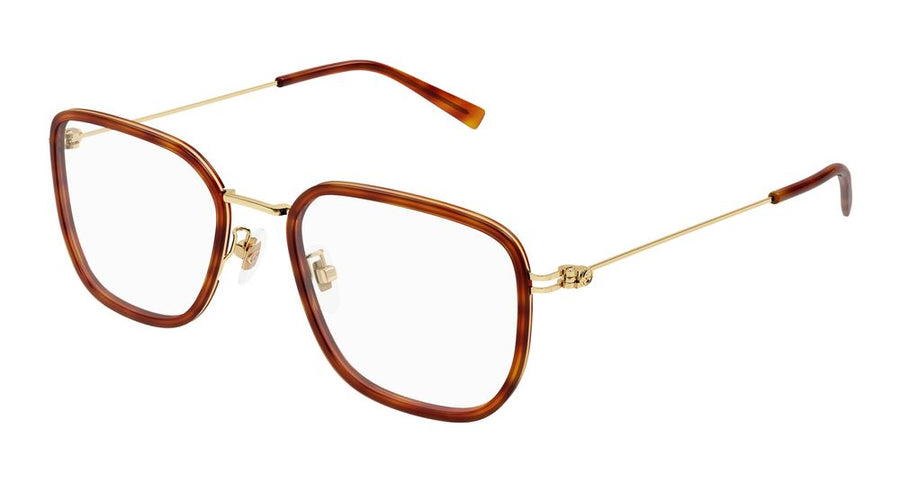 Eyeglasses Gucci Gg1852oa 002 Havana Gold Transpare 53-19-150 Injected