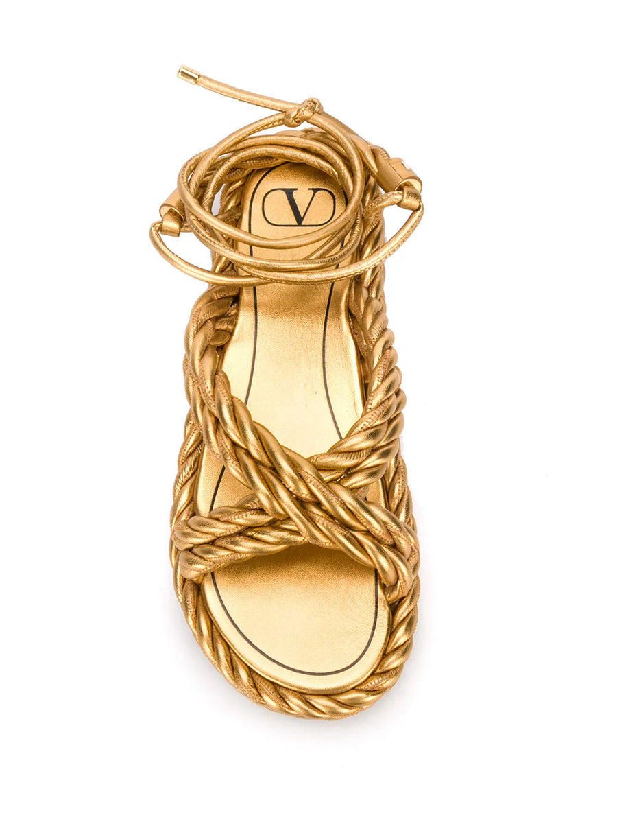Valentino Leather sandal in gold