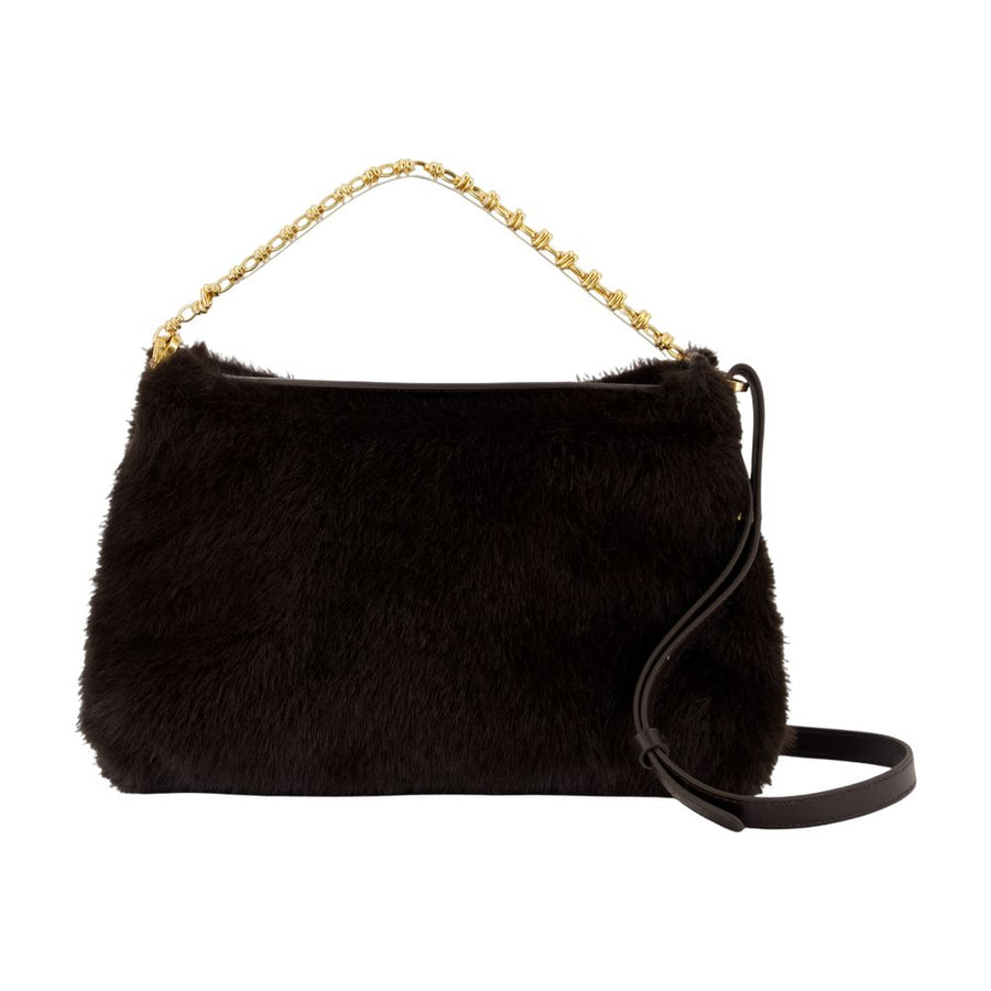 Vanessa Bruno Synthetic (faux fur) shoulder bag in black