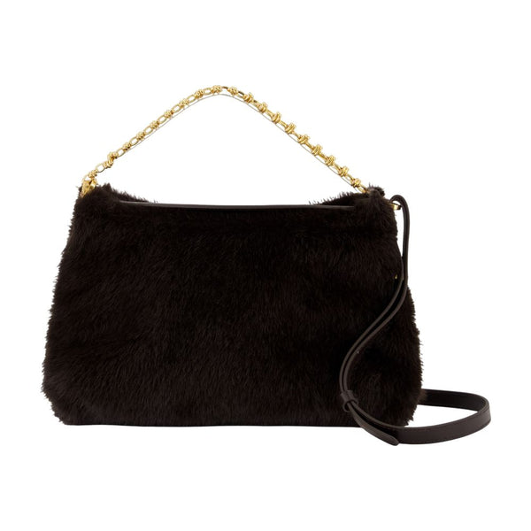 Vanessa Bruno Synthetic (faux fur) shoulder bag in black