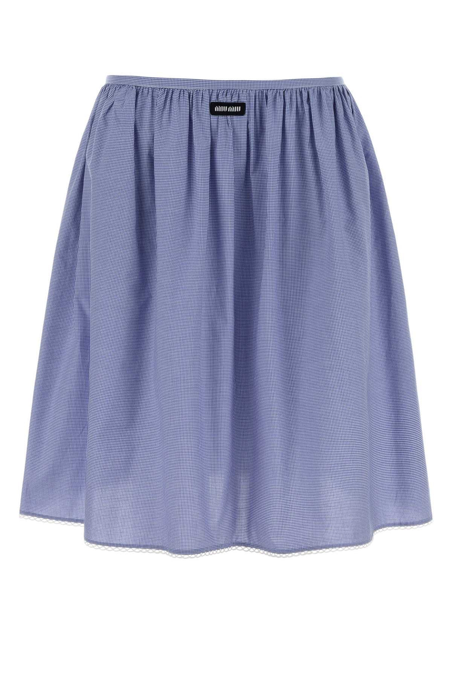 Embroidered Cotton Skirt Biancoazzurro Exterior: Gonne