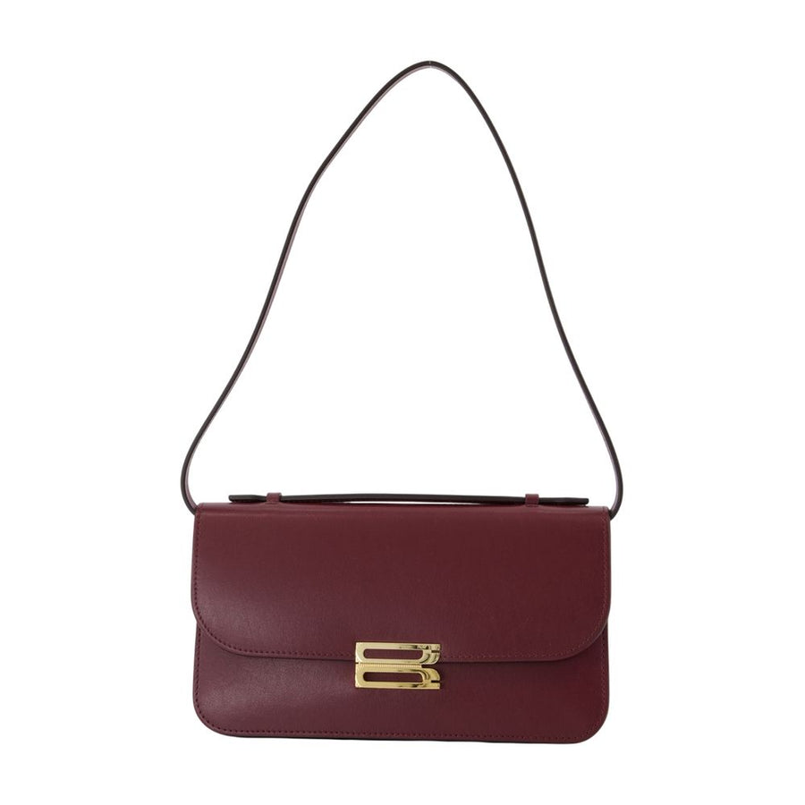 Victoria Beckham calfskin shoulder bag in burgundy