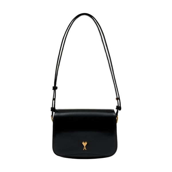 AMI Paris Calfskin shoulder bag in black