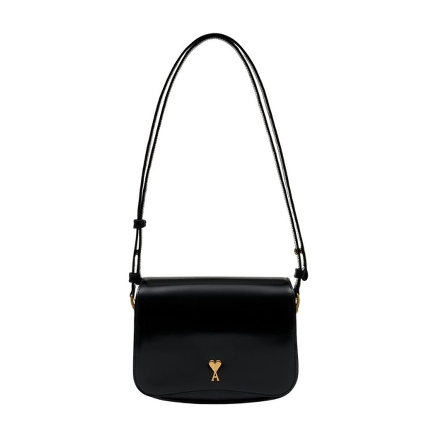 AMI Paris Calfskin shoulder bag in black