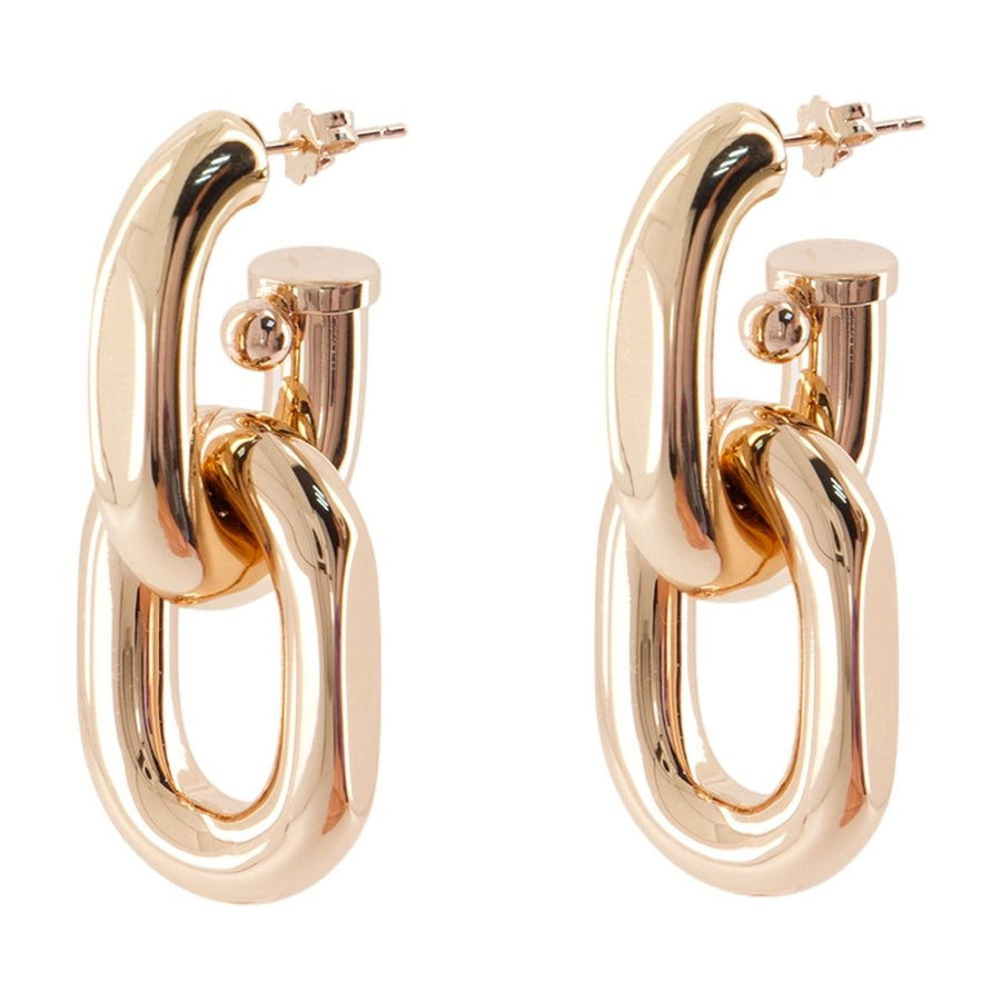 Rabanne aluminum earrings in rose gold