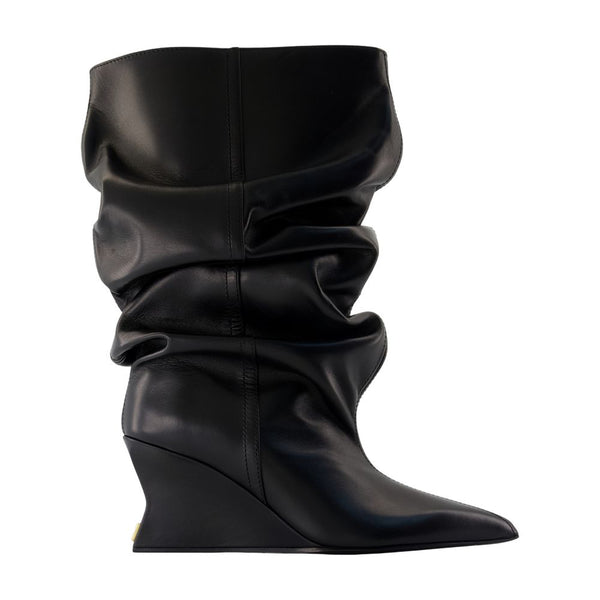 Balmain Calfskin ankle boot in black