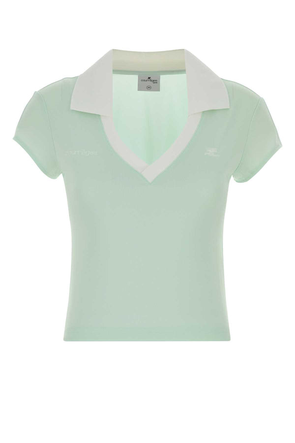 Courreges 100% Polyester polo in green