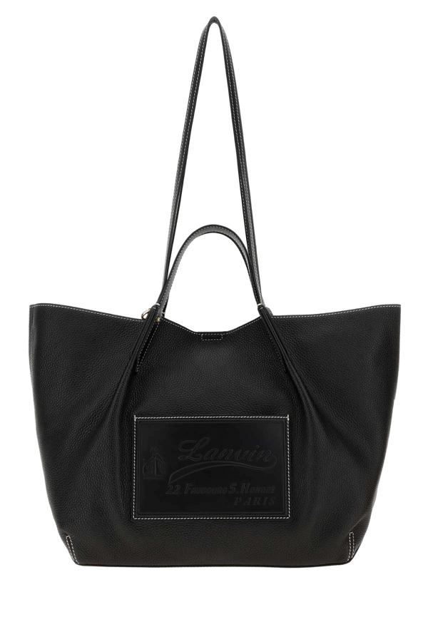 Black Leather Shopping Bag Borse A Mano