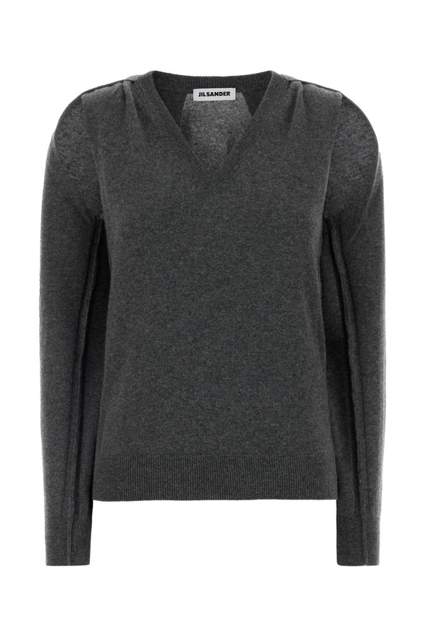 Dark Grey Cashmere Sweater Basalt Exterior: Maglieria