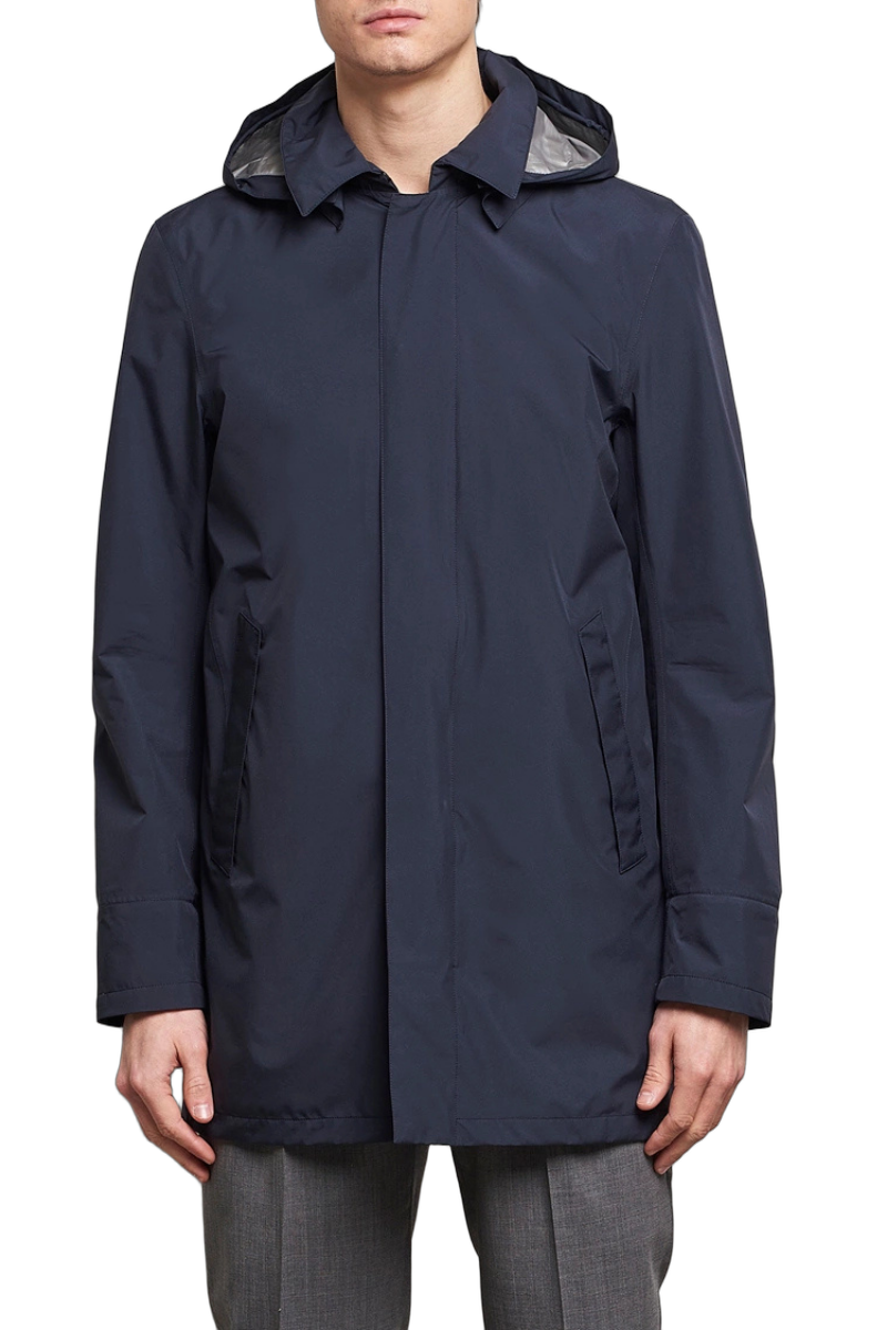Herno 100% Polyamide coat in navy
