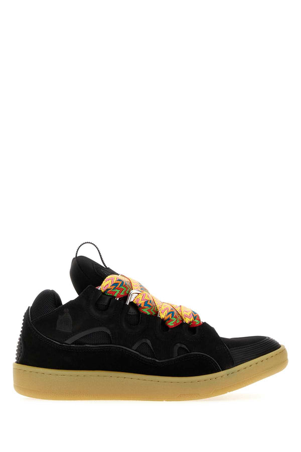 Lanvin Curb Exterior: 100% Leather 100% Fabric; Interior: 100% Fabric; Sole: Rubber sneaker in black