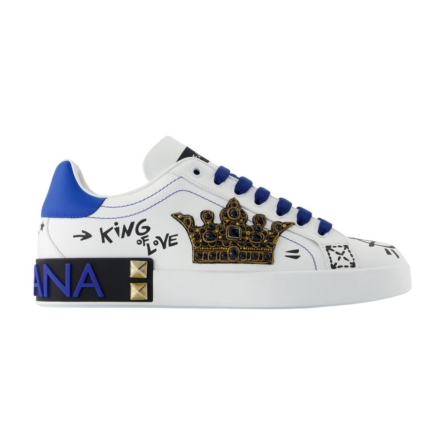 Dolce&Gabbana Calfskin sneaker in white